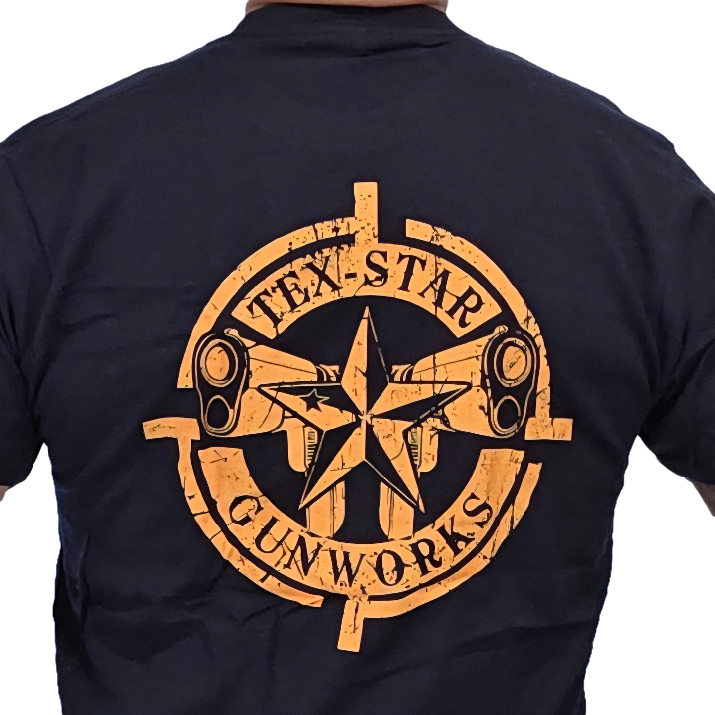 Short Sleeve Tee (Dark Blue w/Orange Logo)