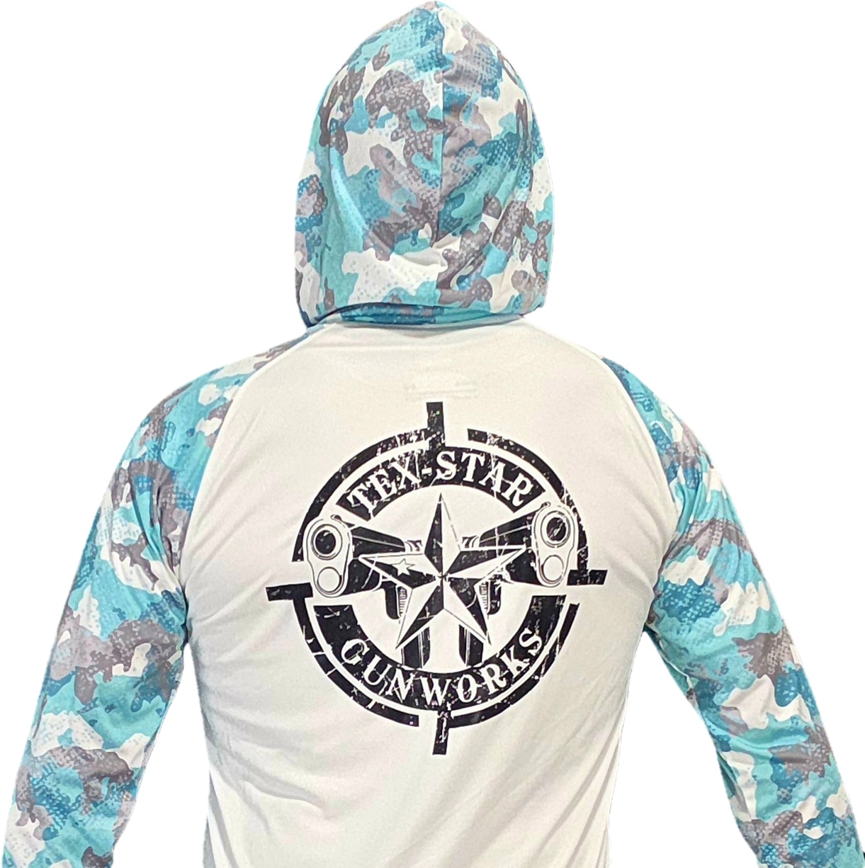 Paragon Long Sleeve Hooded UPF 50+ Sports Jersey (Light Aqua)