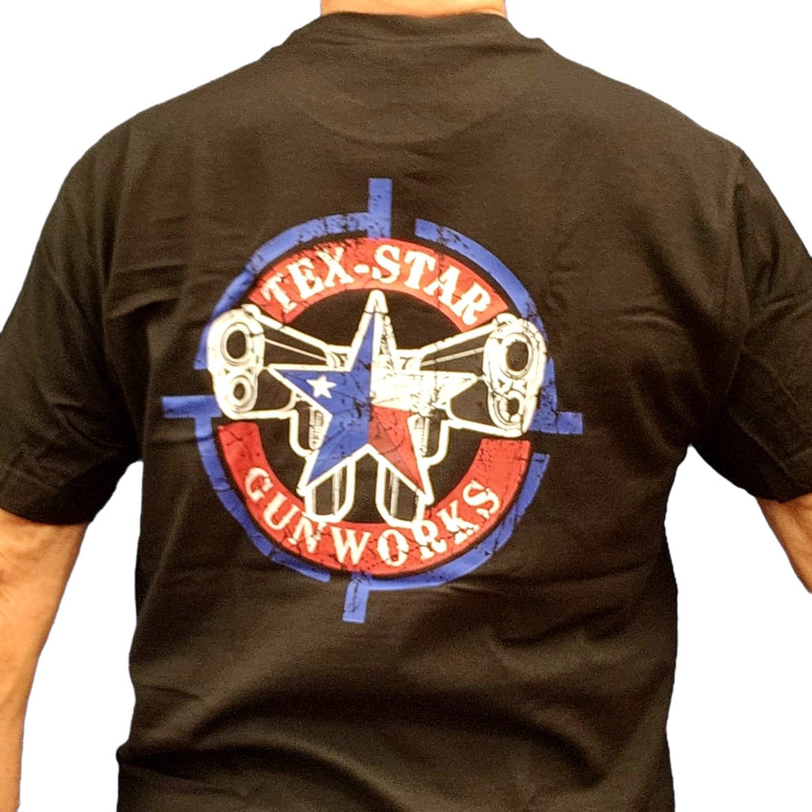 Short Sleeve Tee (Black w/Red, White, Blue Logo)