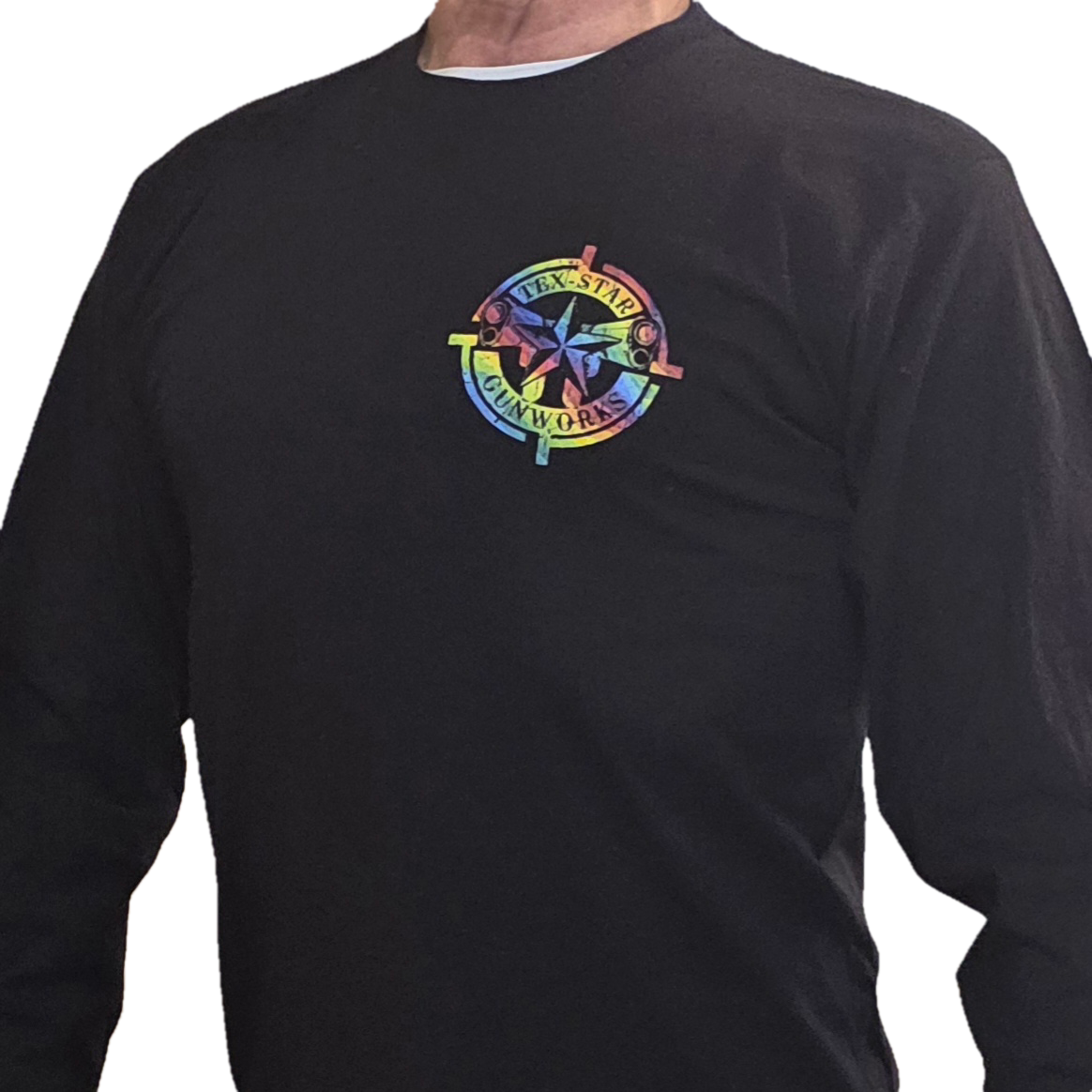 Long-Sleeve Tee (Black w/Rainbow Logo)