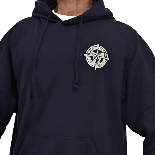 Hoodie (Dark Blue w/White Logo)