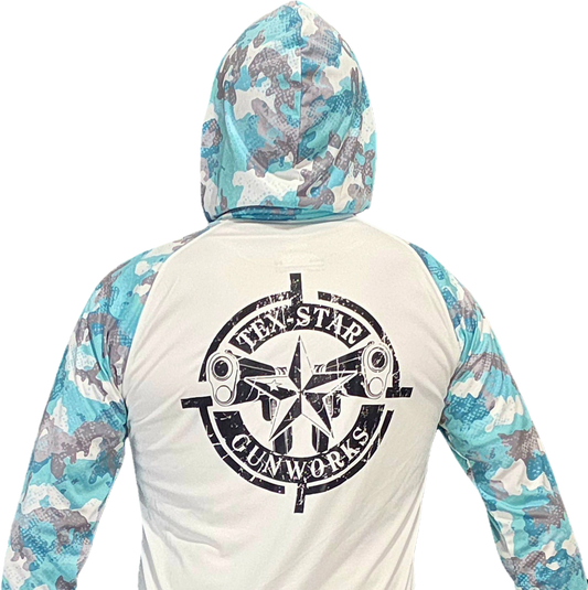 Paragon Long Sleeve Hooded UPF 50+ Sports Jersey (Light Aqua)