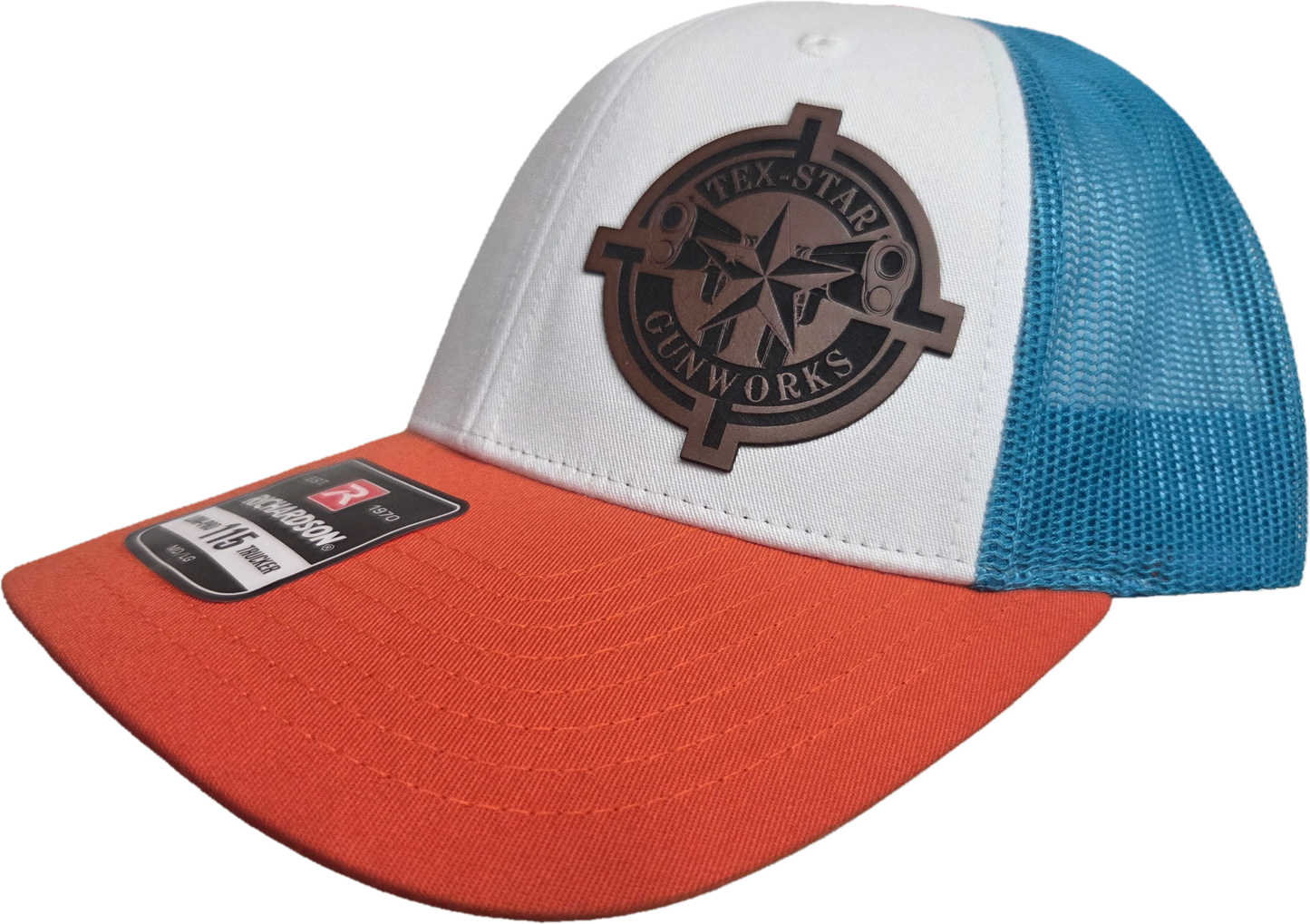 Adjustable Cap (White/Hawaiian Blue/Pale Orange/w Brown Logo)