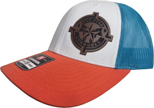 Adjustable Cap (White/Hawaiian Blue/Pale Orange/w Brown Logo)