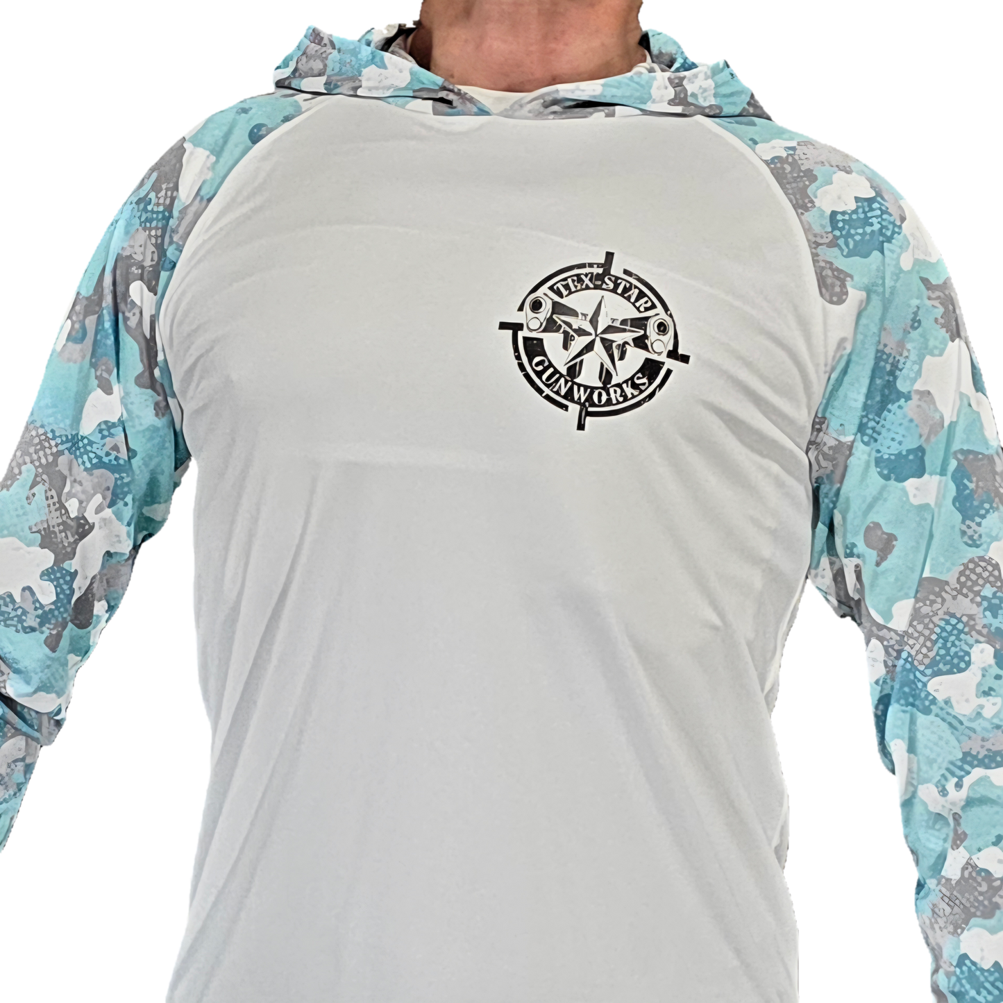 Paragon Long Sleeve Hooded UPF 50+ Sports Jersey (Light Aqua)