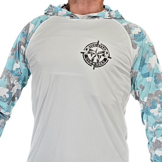 Paragon Long Sleeve Hooded UPF 50+ Sports Jersey (Light Aqua)