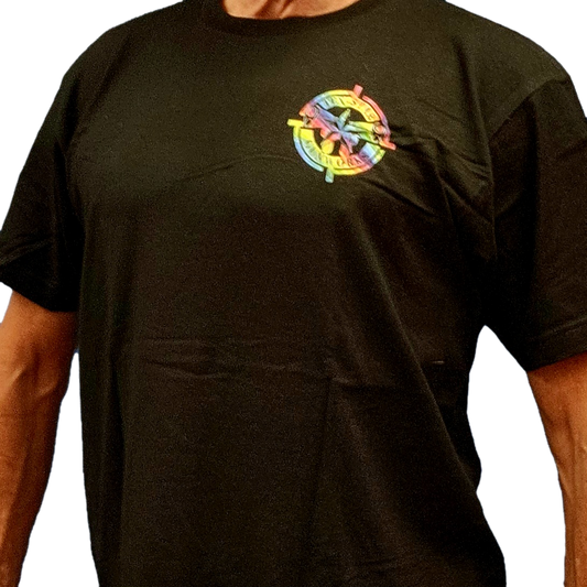 Short Sleeve Tee (Black w/Rainbow Logo)
