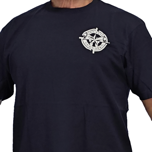 Short Sleeve Tee (Dark Blue w/White Logo)