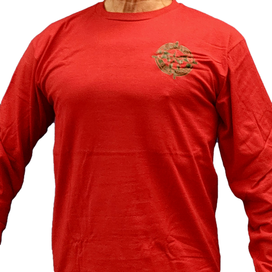 Long-Sleeve Tee (Red w/Dark Green Logo)